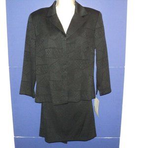 New Alyn Paige Skirt Suit Size 13/14 Black